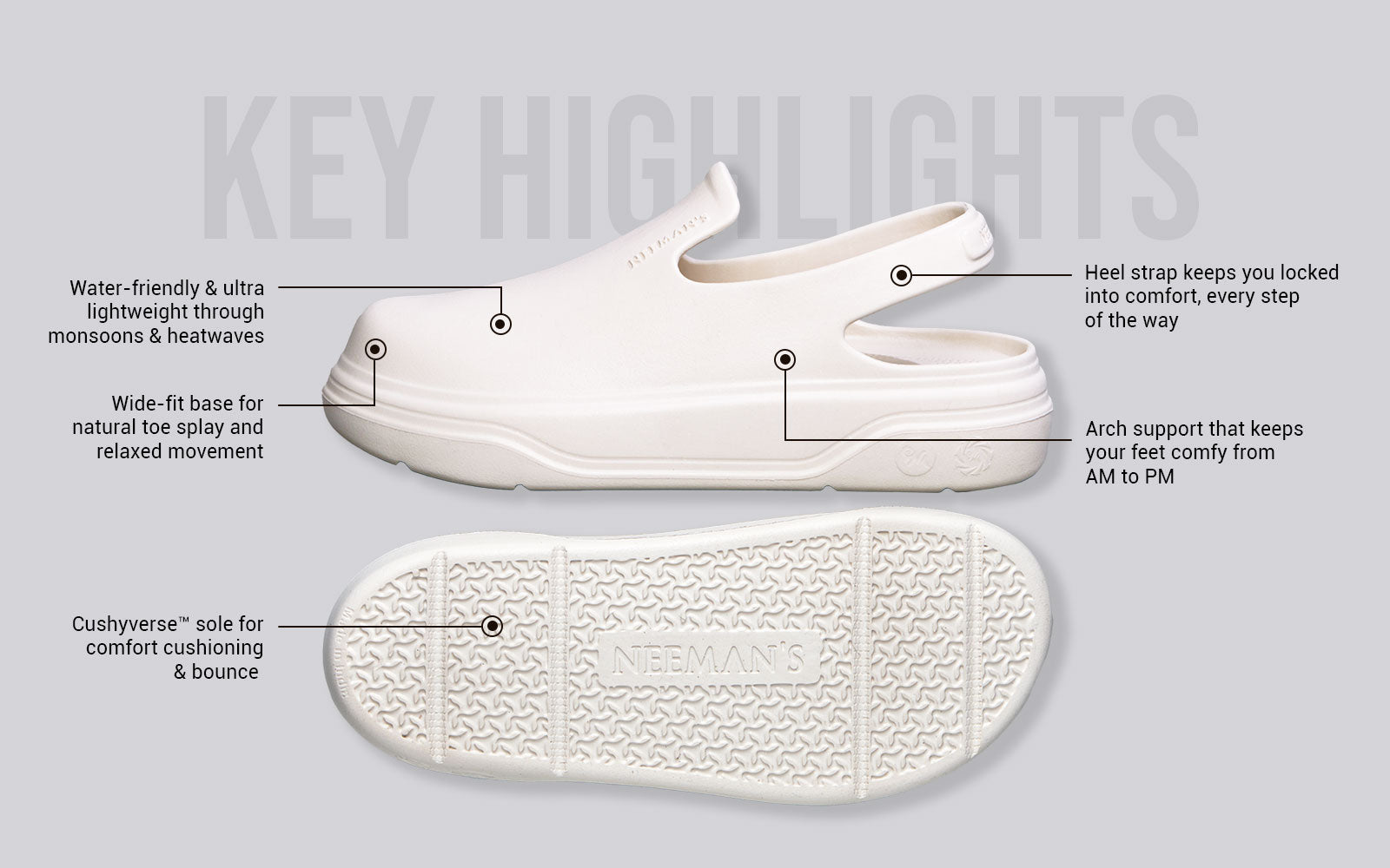 Cushers Clogs For Women : Ivory White