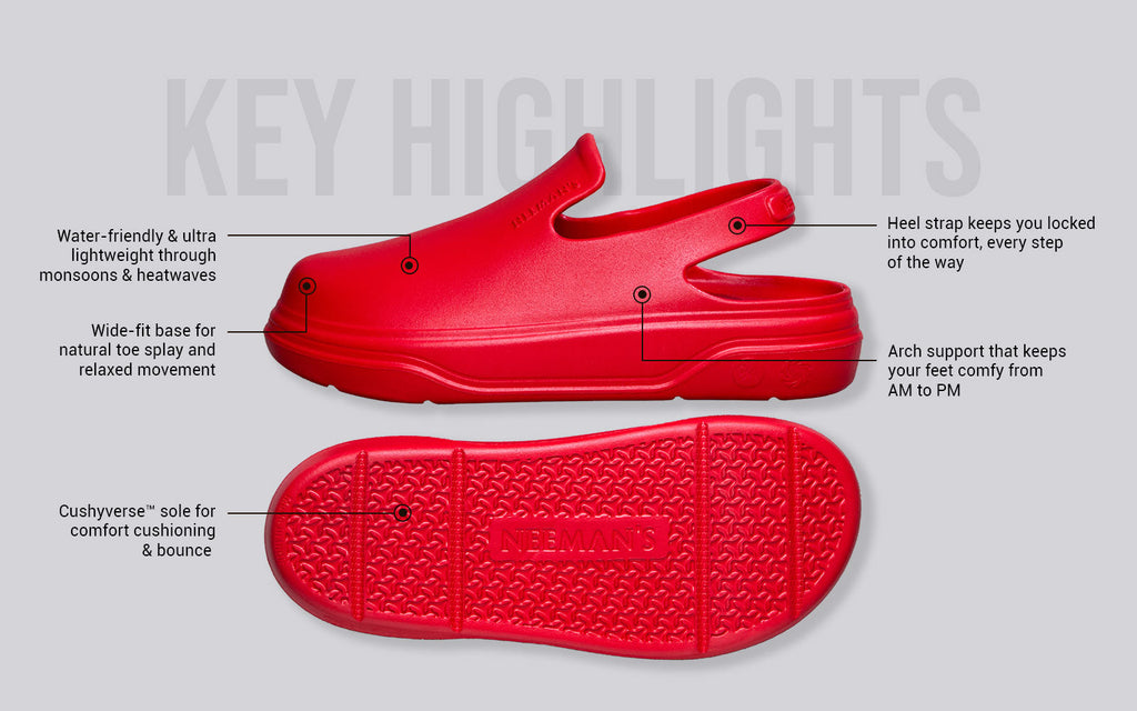 Cushers Clogs For Men : Red