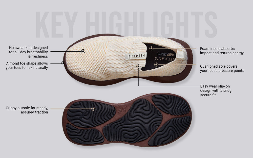Knit Trainers For Women : Ivory Brown