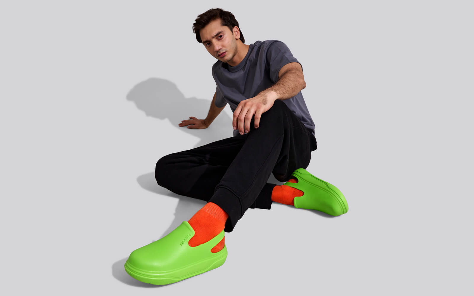 Cushers Clogs For Men : Neon Green