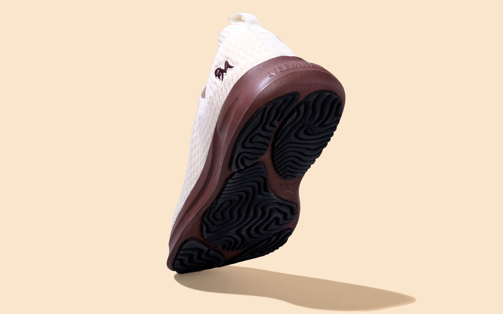 Knit Trainers For Women : Ivory Brown