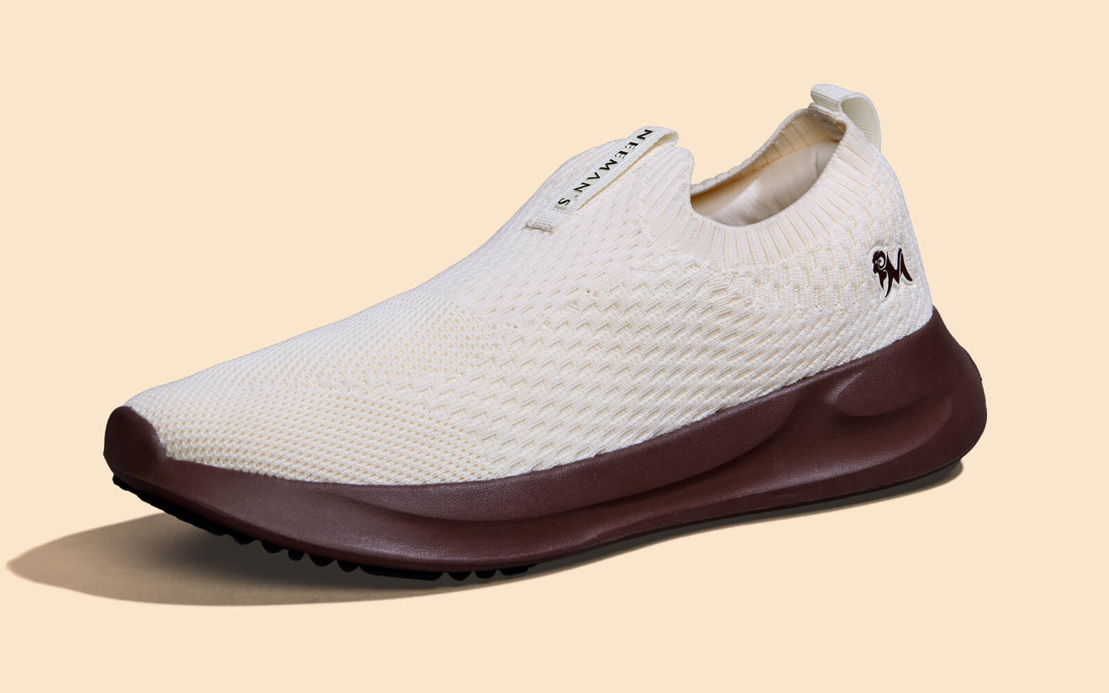 Knit Trainers For Women : Ivory Brown