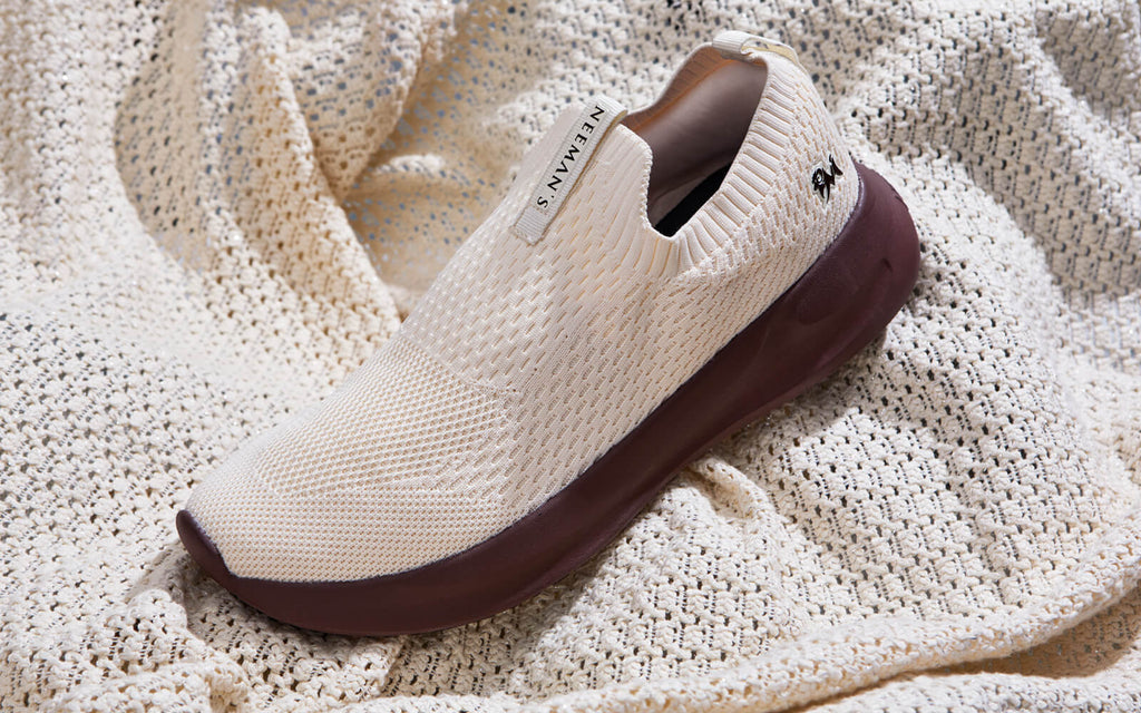 Knit Trainers For Women : Ivory Brown