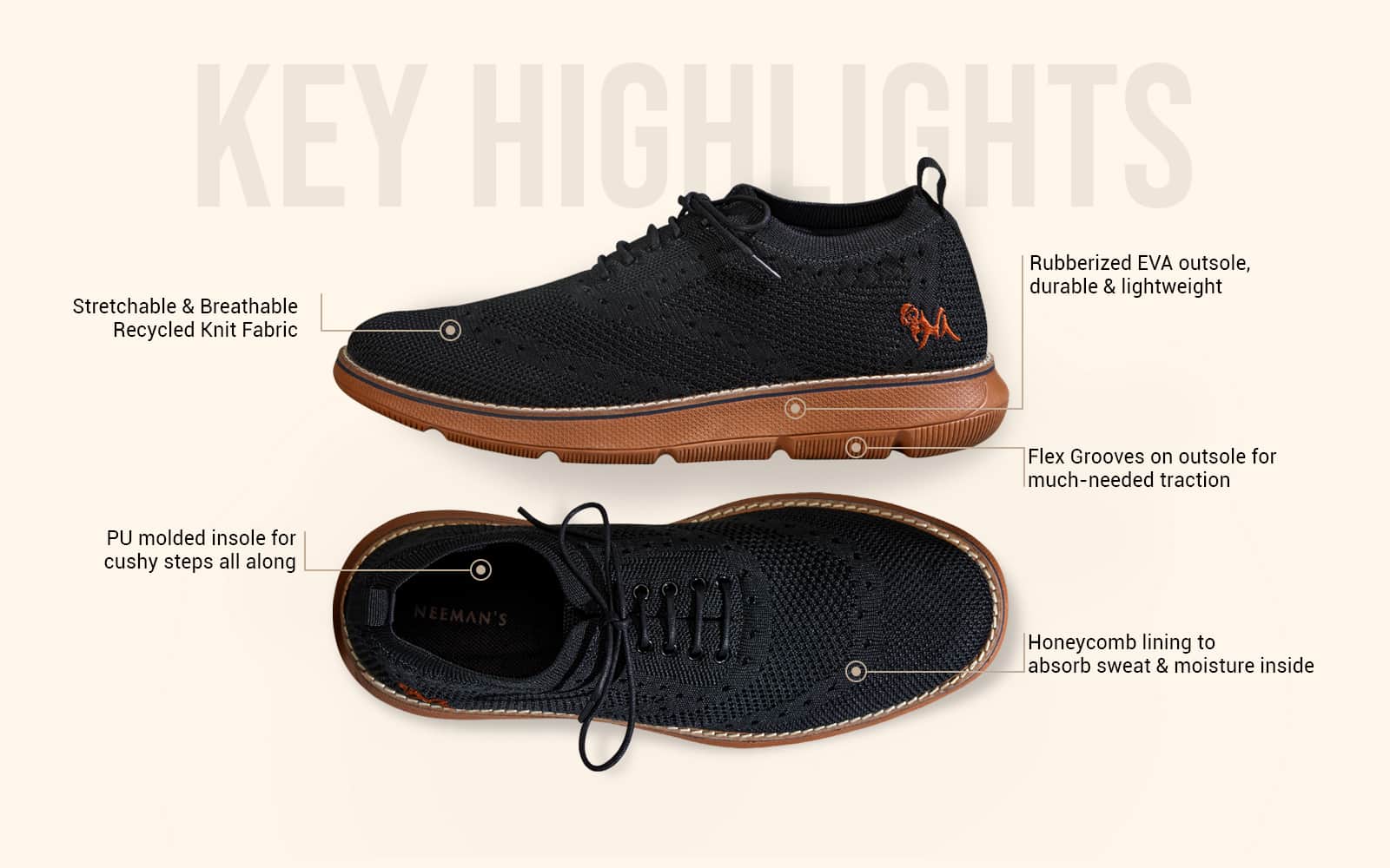 Dress Sneakers : Black Tan